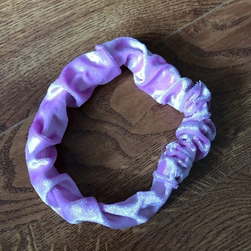 Pink velvet headband